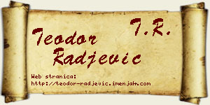 Teodor Rađević vizit kartica